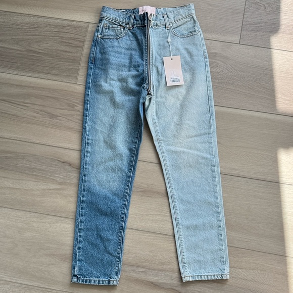 REVICE Two-Tone Denim Straight Leg Jeans - Picture 3 of 4